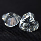 9.5 mm Heart Cut Moissanite CERTIFIED Pair Loose Gemstone VVS1 and D Color